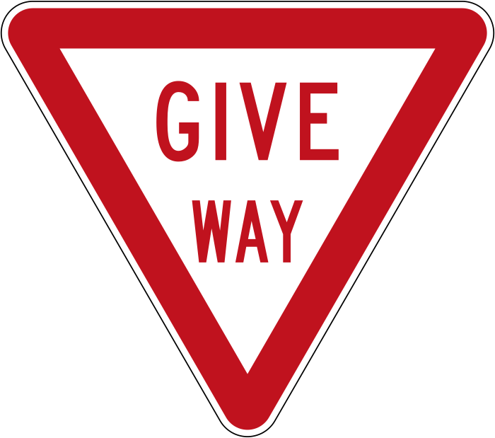 新西兰红边倒三角形 GIVE WAY 让行标志